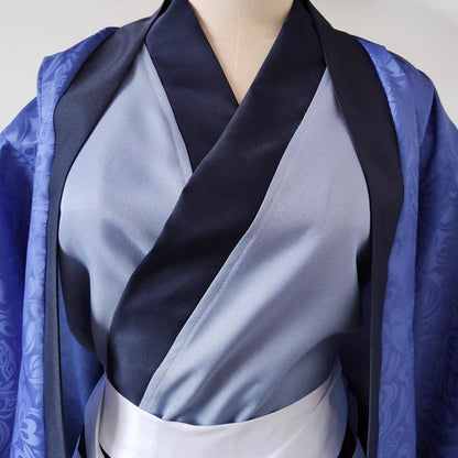 Blue Wave Samurai Kimono Set