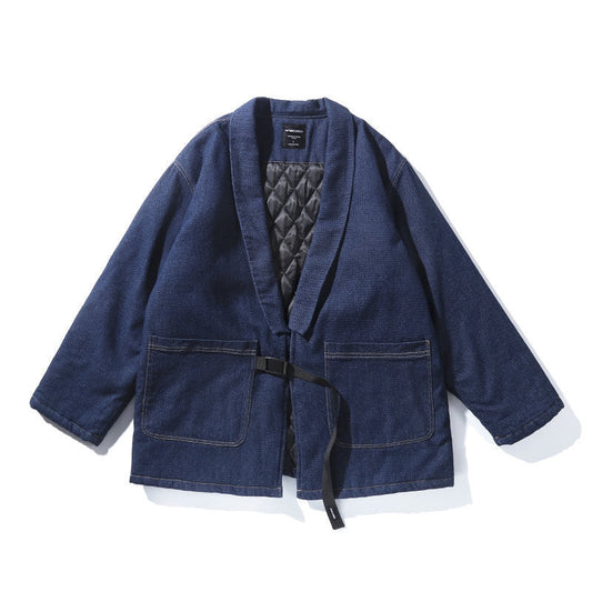 En Yukata Quilted Warm Denim Haori Jacket