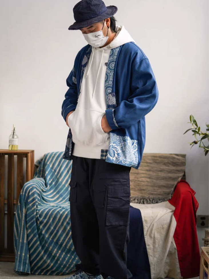 Lightweight Irregular Indigo-Dyed Patchwork Kendo Jacket