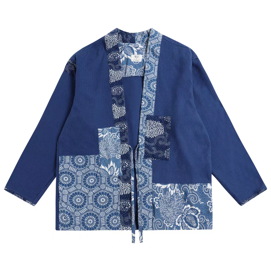 Lightweight Irregular Indigo-Dyed Patchwork Kendo Jacket