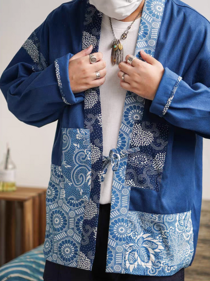 Lightweight Irregular Indigo-Dyed Patchwork Kendo Jacket