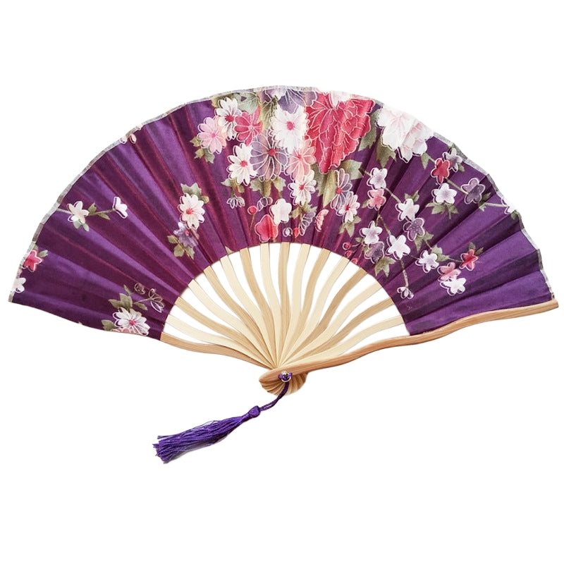 Japanese Folding Fan 【Purple Blossom】