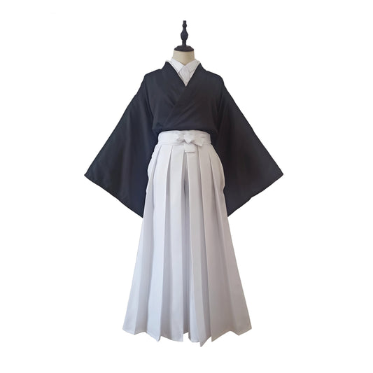 Black Kimono and White Hakama Set