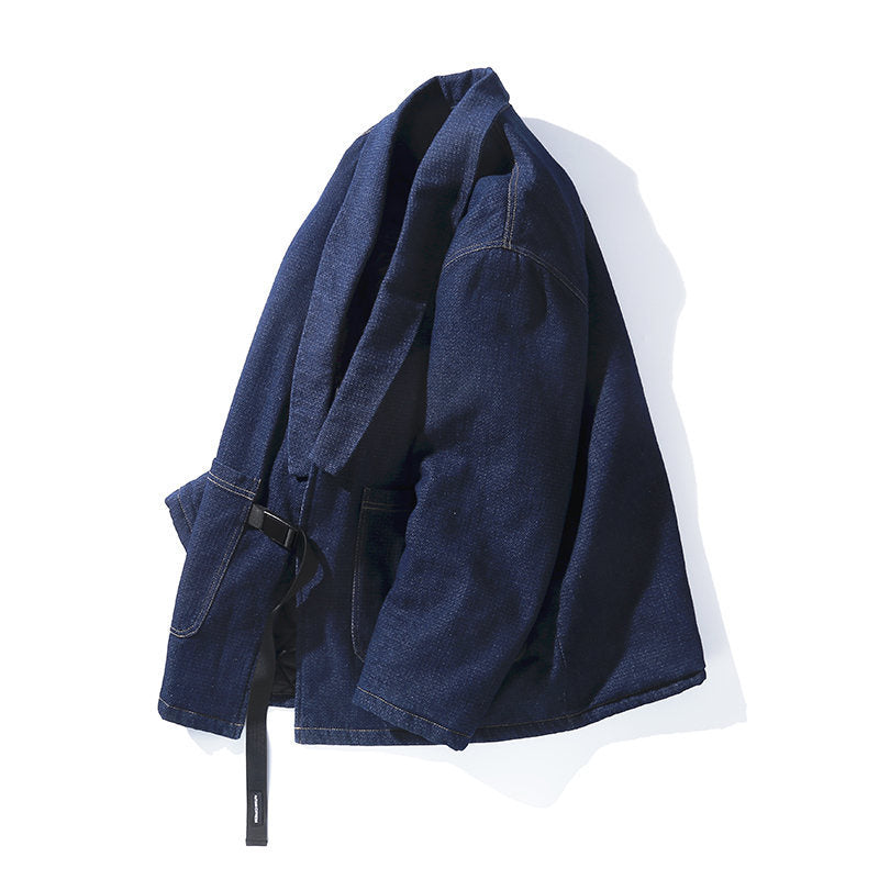 En Yukata Quilted Warm Denim Haori Jacket