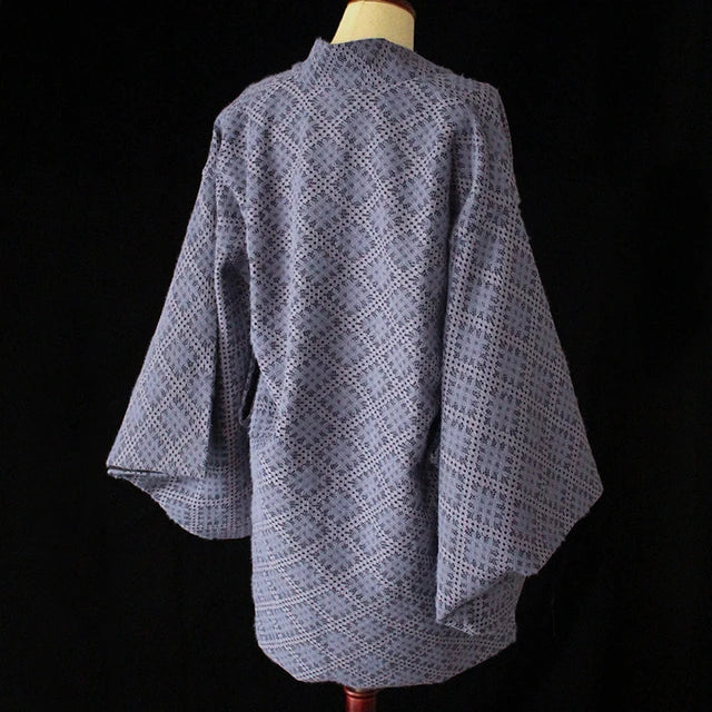 Blue Women Lace Kimono Cardigan