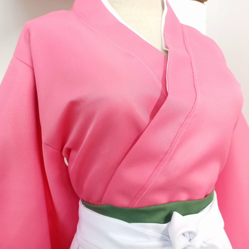 Classic Pink Kimono and White Hakama Set