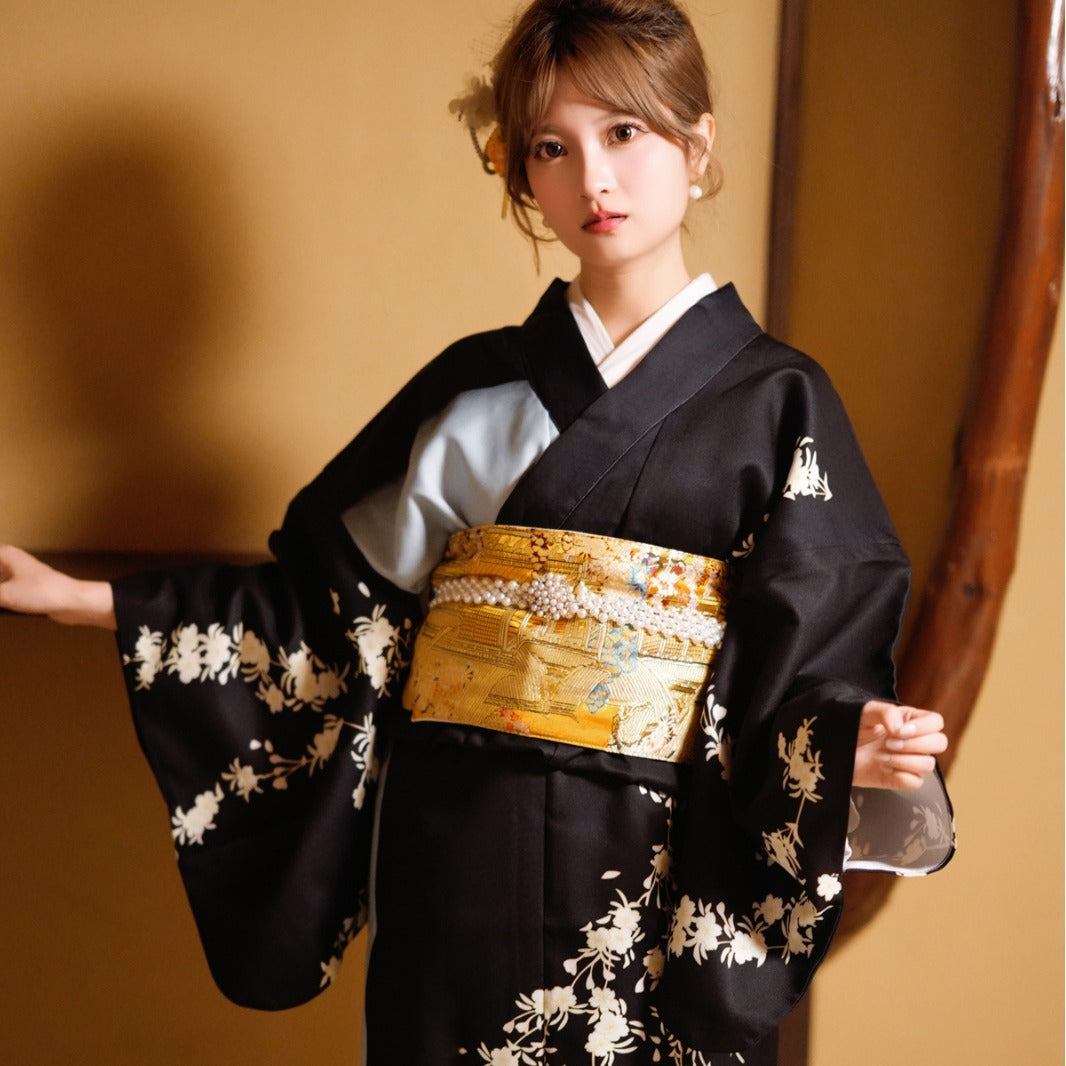 Black & Aqua Blue Women Festival Yukata