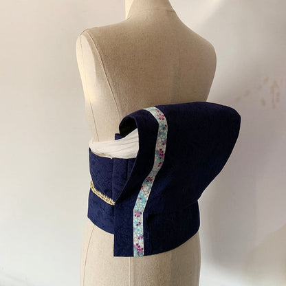 Blue Pre-Tied Taiko Musubi Obi Yukata Waistband