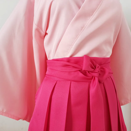 Basic Pink Kimono and Hakama Set