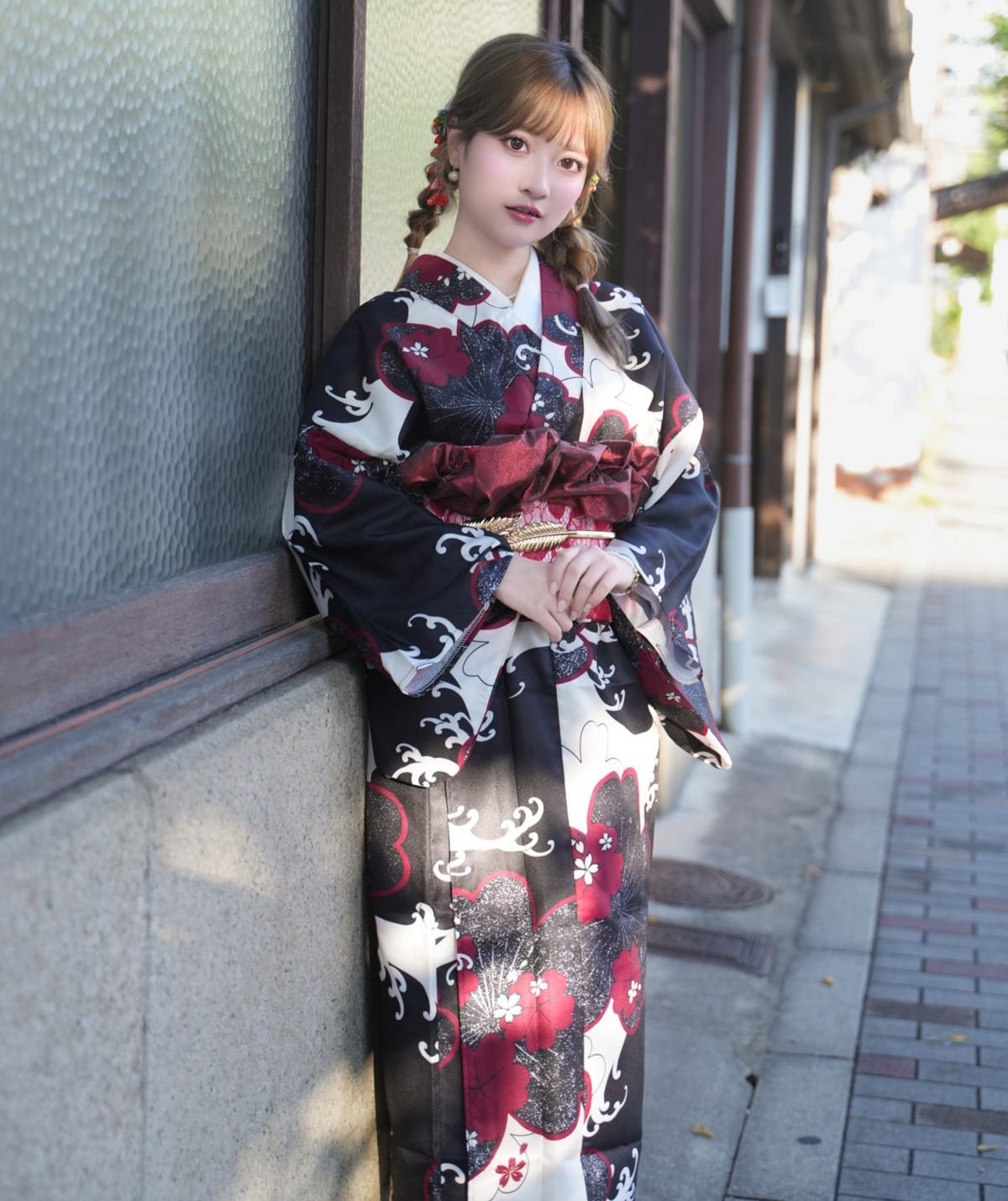 Crimson Sakura Wave Women Festival Yukata