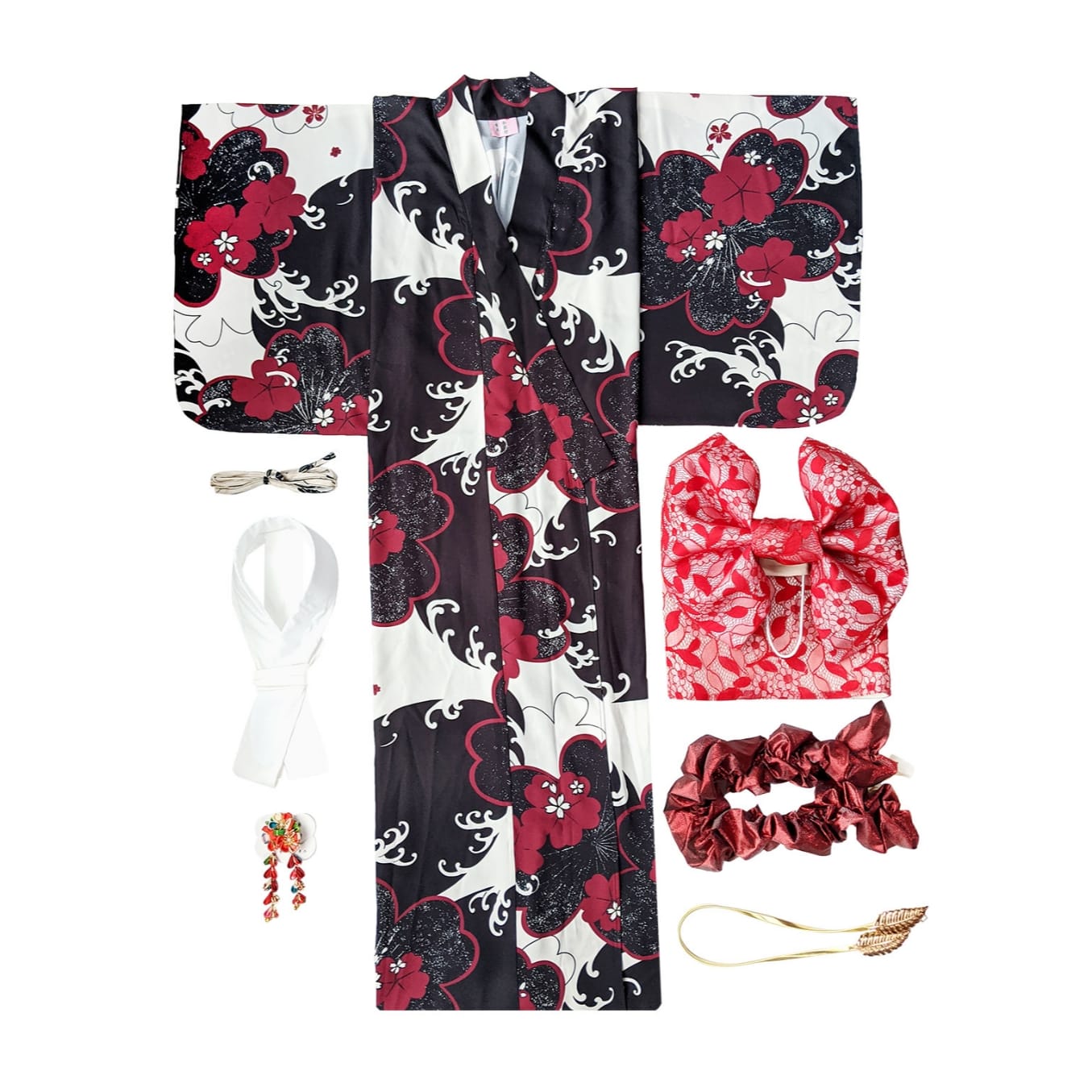 Crimson Sakura Wave Women Festival Yukata