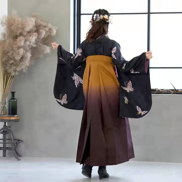 Black Kimono Hakama Set