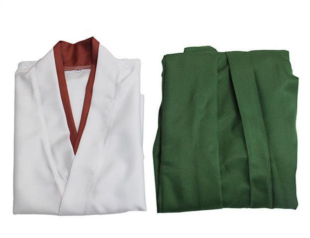 Miko White Kimono and Green Hakama Set