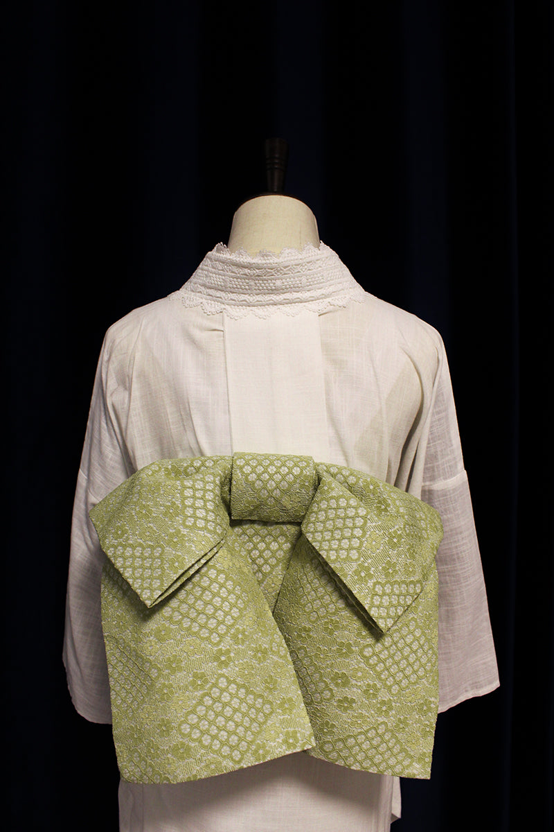 Green Pre-Tied Lace Obi Yukata Waistband