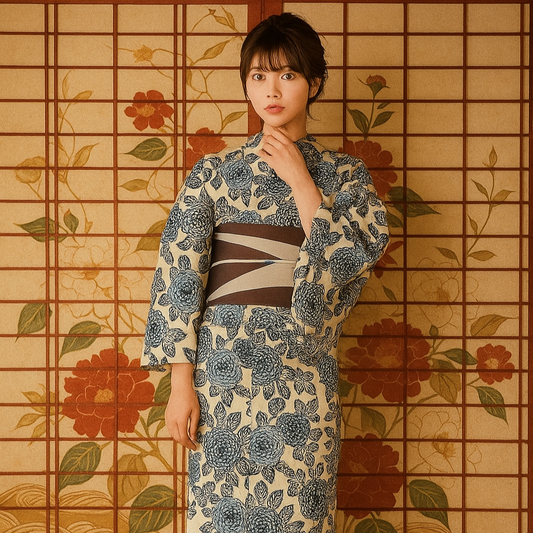Women Ajisai Komon Yukata