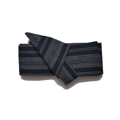 Striped Men Black Yukata Obi Waistband