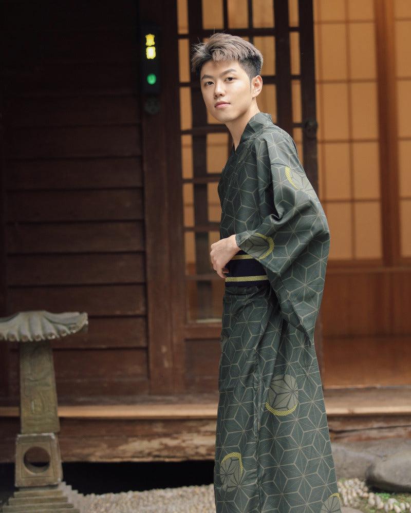 Olive Green Men Traditional Yukata