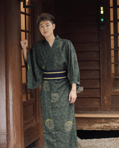 Olive Green Men Traditional Yukata