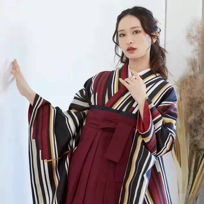 Striped Kimono Hakama Set