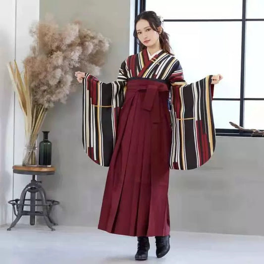 Striped Kimono Hakama Set
