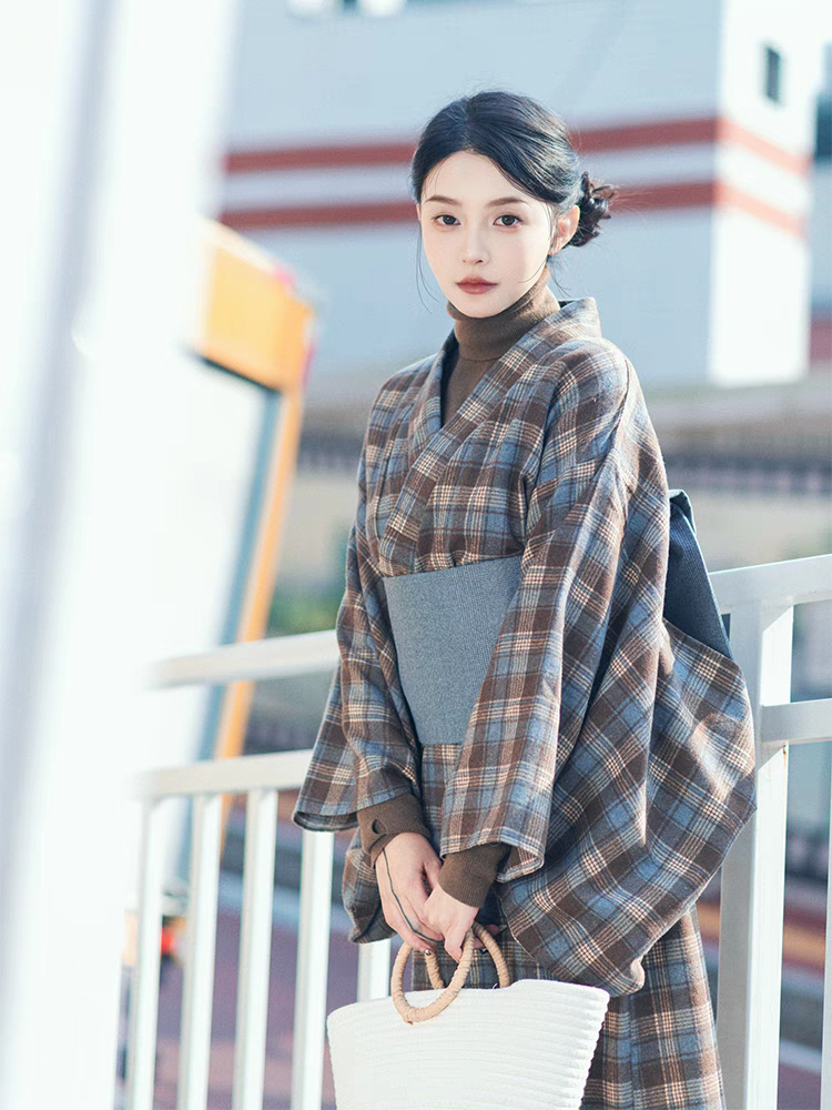 Checkered Women Everyday Yukata