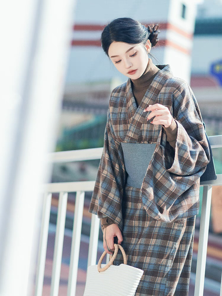 Checkered Women Everyday Yukata