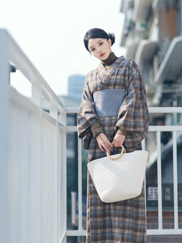 Checkered Women Everyday Yukata