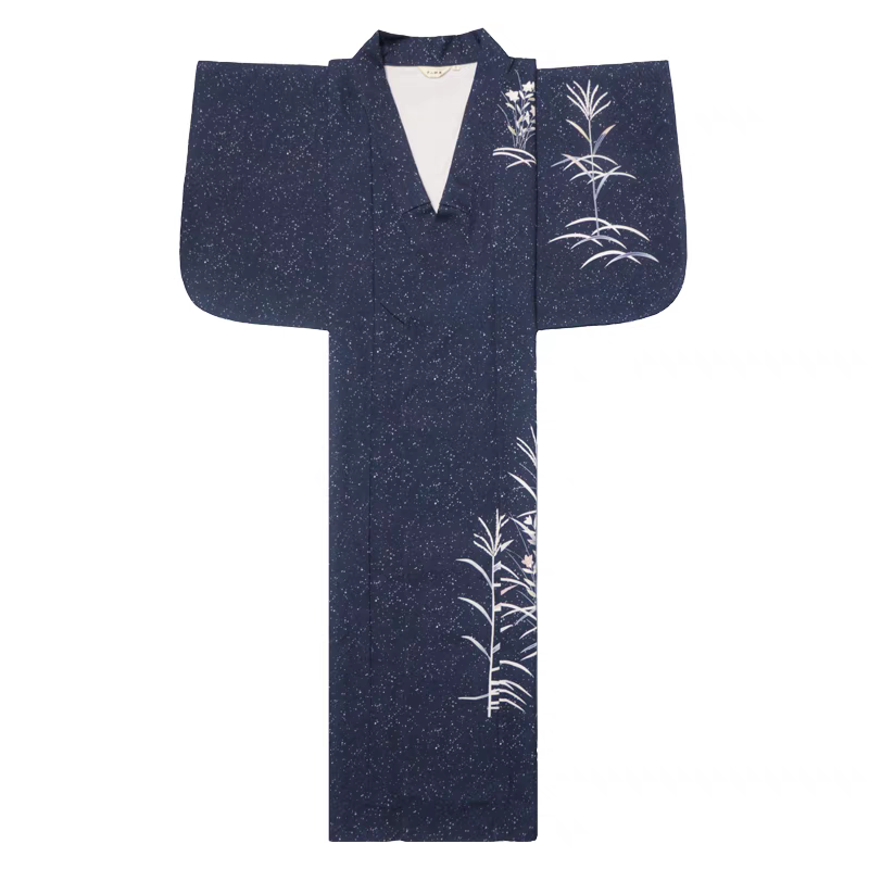 Dark Blue Women Traditional Ceremony Yukata