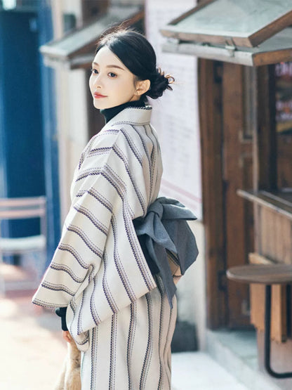 Striped Women Everyday Yukata