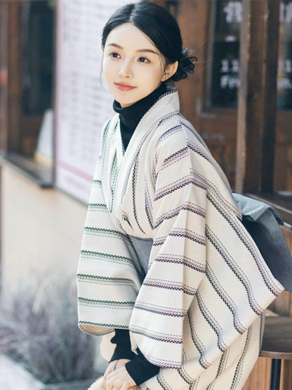 Striped Women Everyday Yukata