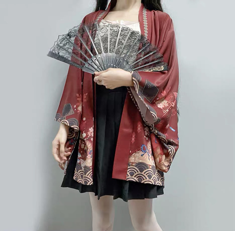 Inari Festival Kimono Cardigan