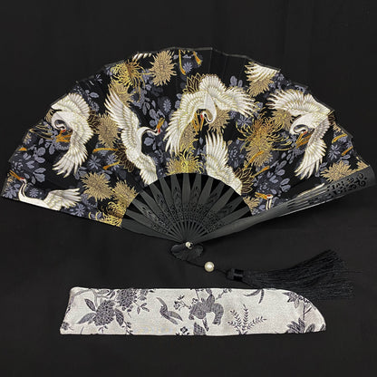 Japanese Folding Fan 【Flying Cranes】| Foxtume