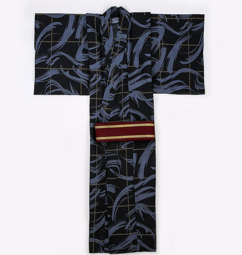 Men Brush Pattern Festival Wear Yukata