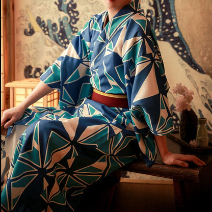 Men Geometric Pattern Festival Wear Yukata