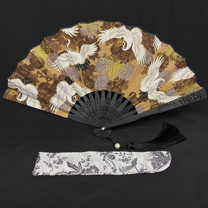 Japanese Folding Fan 【Flying Cranes】| Foxtume