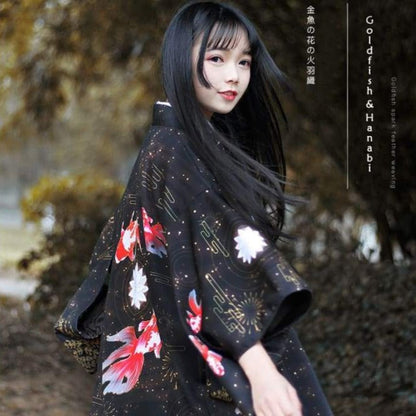 Haori | Hanabi Goldfish Kimono Cardigan 