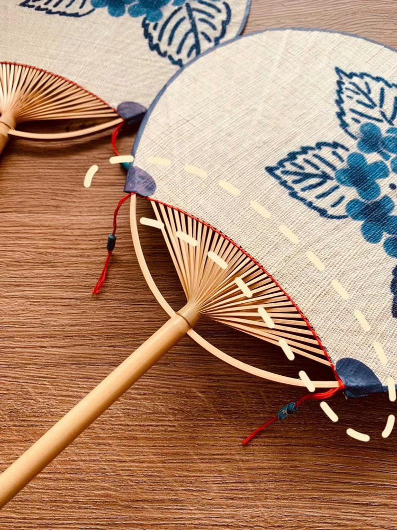 Hand Dyed Uchiwa Hand Fan 【Blossom】