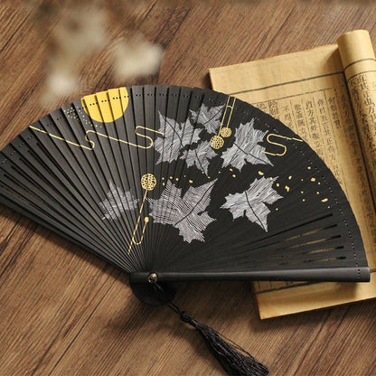 Japanese Folding Fan【Maple Leafs】