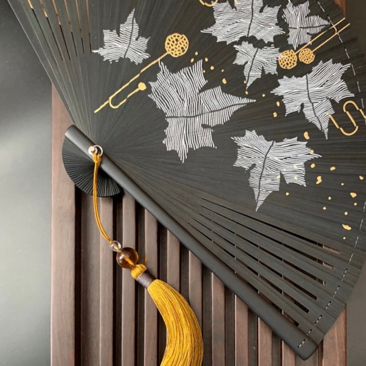 Japanese Folding Fan 【Maple Leaves】