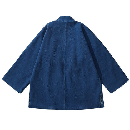 Indigo Classic Flannel Kimono Jacket - Zen Breaker