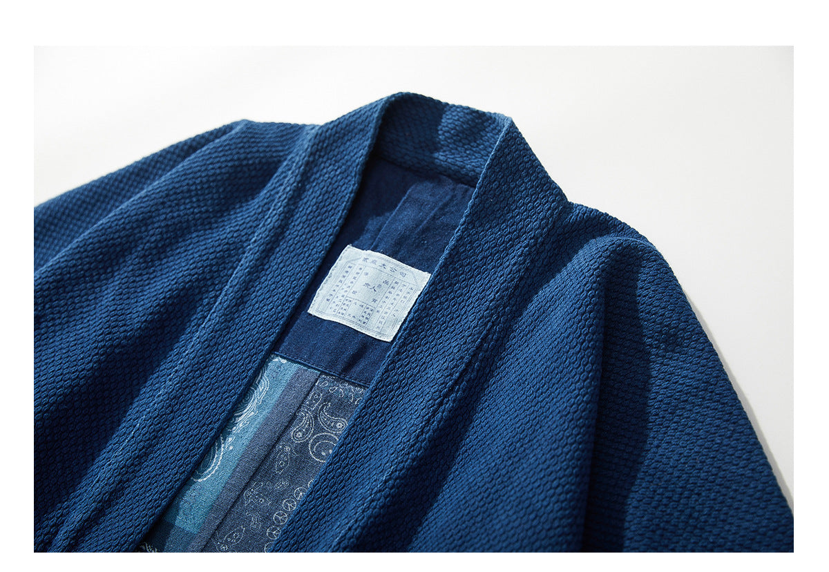 Indigo Classic Flannel Kimono Jacket - Zen Breaker