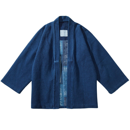 Indigo Classic Flannel Kimono Jacket - Zen Breaker