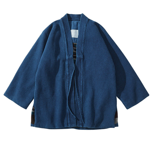 Indigo Kendo Sashiko Kimono Jacket - Zen Breaker