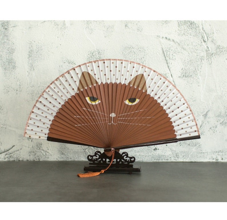 Japanese Folding Fan 【Kawaii Cat】