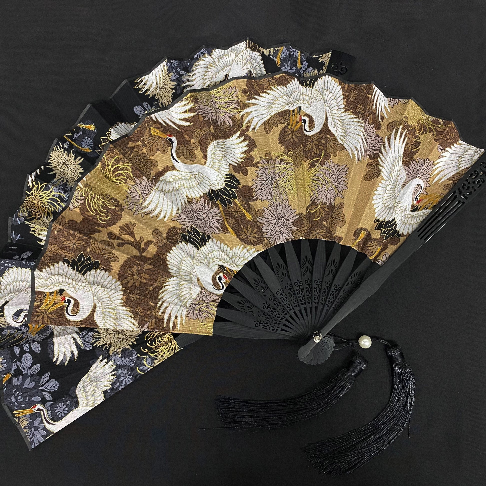 Japanese Folding Fan 【Flying Cranes】| Foxtume