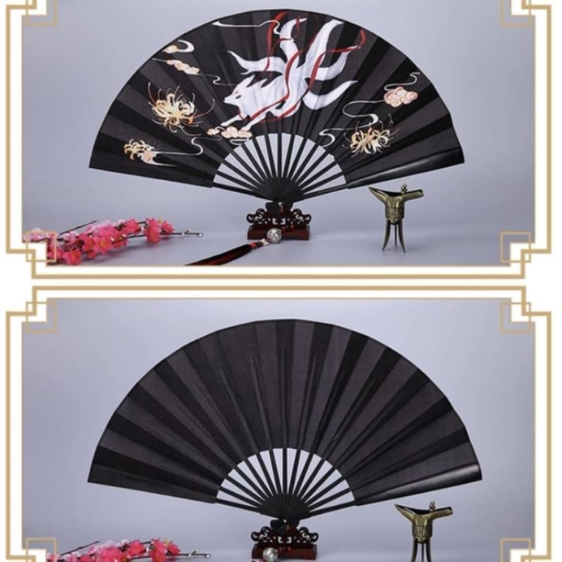 Japanese Folding Fan - Blossom and Nine-tailed