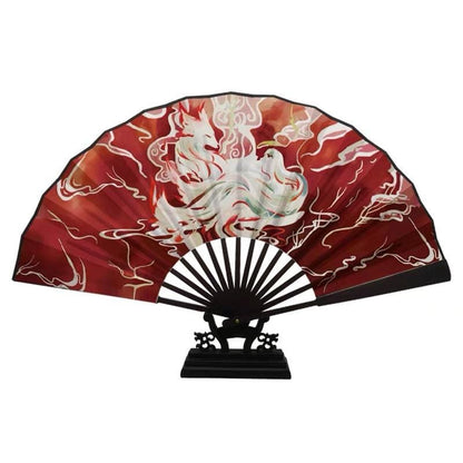 Hand Fan - Japanese Folding - White Kitsune | Foxtume