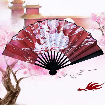 Hand Fan - Japanese Folding - White Kitsune | Foxtume