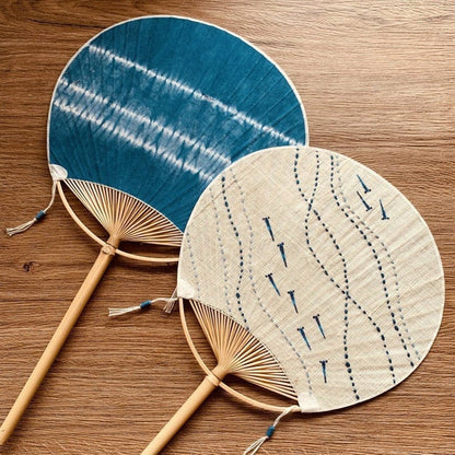 Hand Dyed Uchiwa Hand Fan 【Blue Fish】