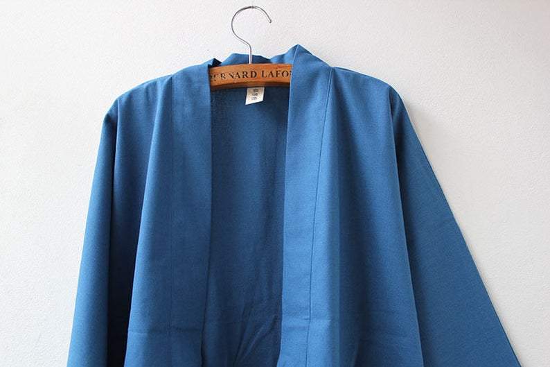 Classic Blue Kimono Shirt - Zen Breaker